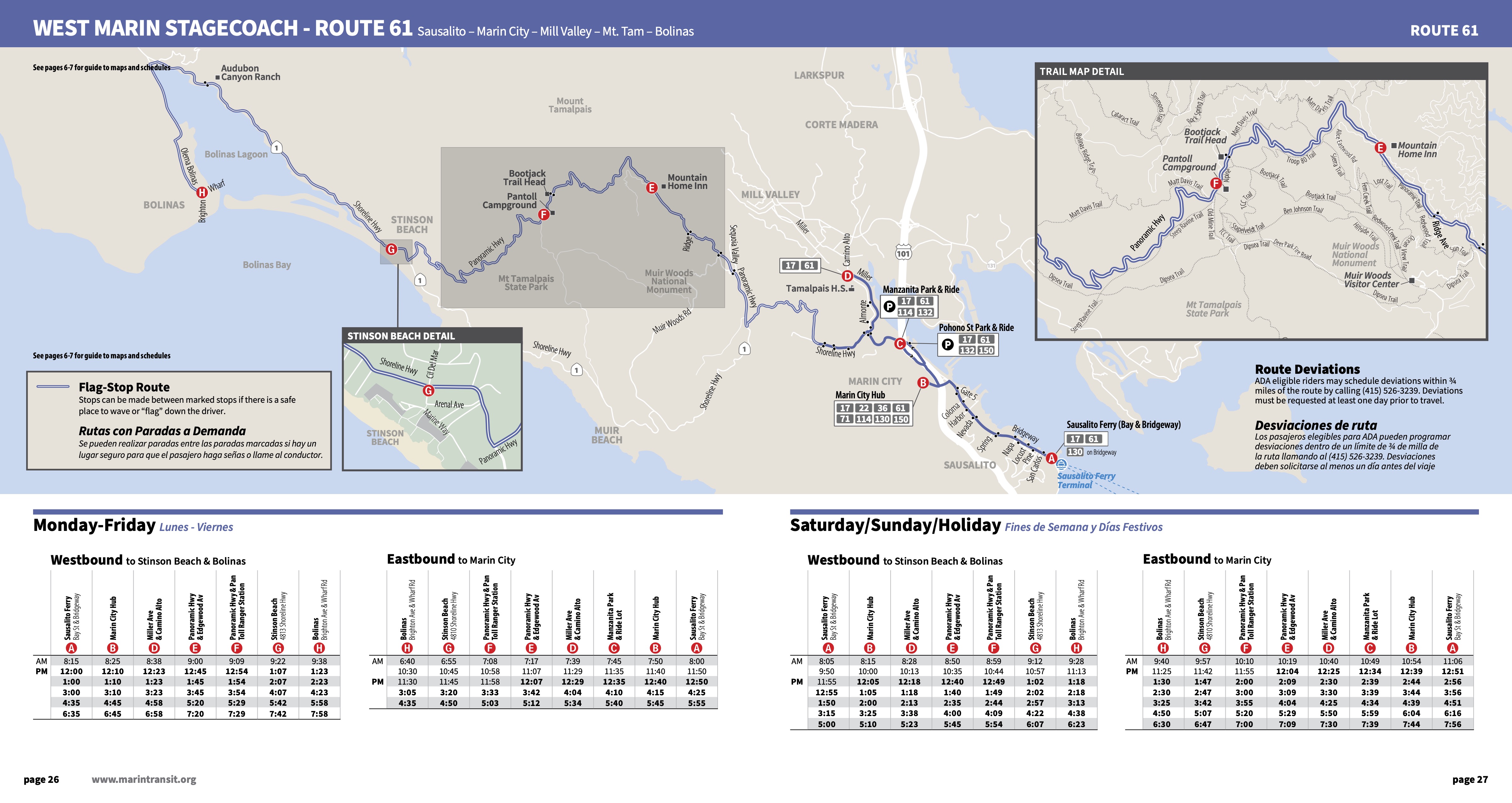 Route 61 New Map and Schedule