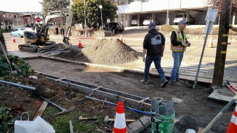 Construction of bus stop Improvements